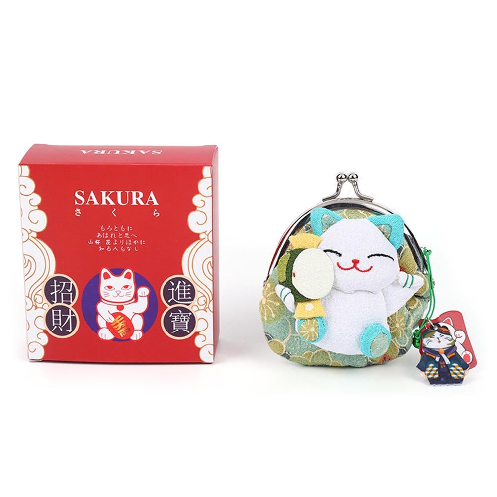 

Креативний подарунок Fortune Cat Дрібний мішечок Good Luck Coin Bag Maneki Neko Lucky Cat Gamanec для монет світло-зелений колір