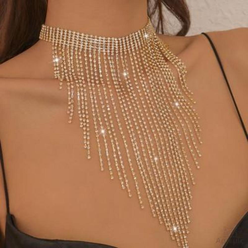 Halskjede Dusk Vann Diamant Lett Luksus Rad Diamantkjede Avansert Halskjede