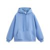 Men's Thick Cotton Silver Fox Velvet Pullover Hoodie - Unisex, Solid Color, Loose Fit