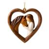2D Acrylic Girl Horse Heart Ornament Car Rearview Mirror Double-Sided Printed Keychain Fade-Resistant Equestrian Lover Gifts