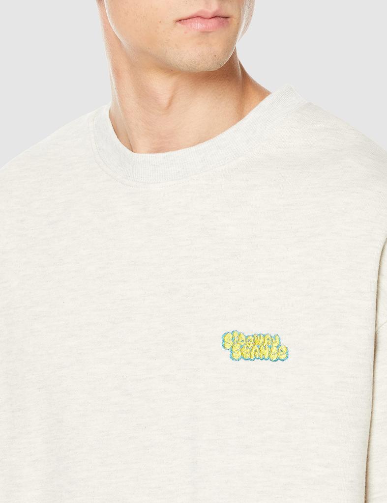Sweatshirt sweatshirt with logo embroidery for Oatmeal [IMPROVES] [SIDEWAYSTANCE] Fleece-lined men, 70097,