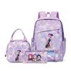 School Season Three-Piece Backpack Wind Academy Style High School Students Schoolbag Lightweight Backpack
