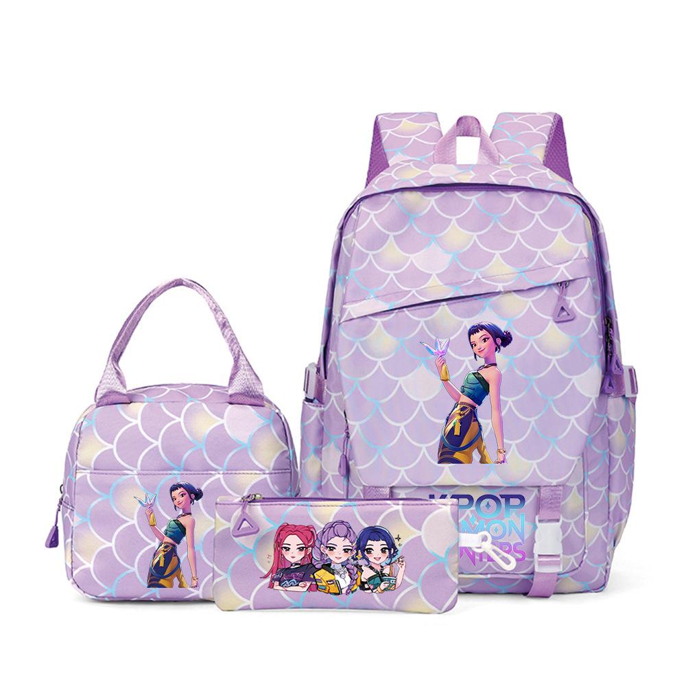 School Season Three-Piece Backpack Wind Academy Style High School Students Schoolbag Lightweight Backpack