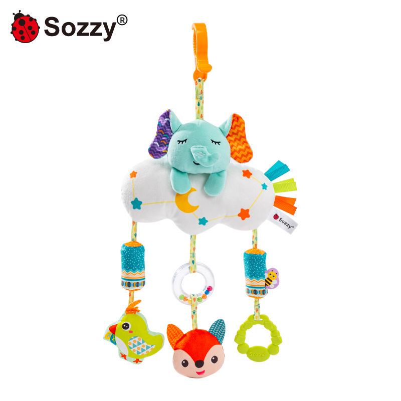 Sozzy Infant Stroller Rattle: Animal Crib Hanging, Early Education Pendant, Soothing Wind Chime Toy