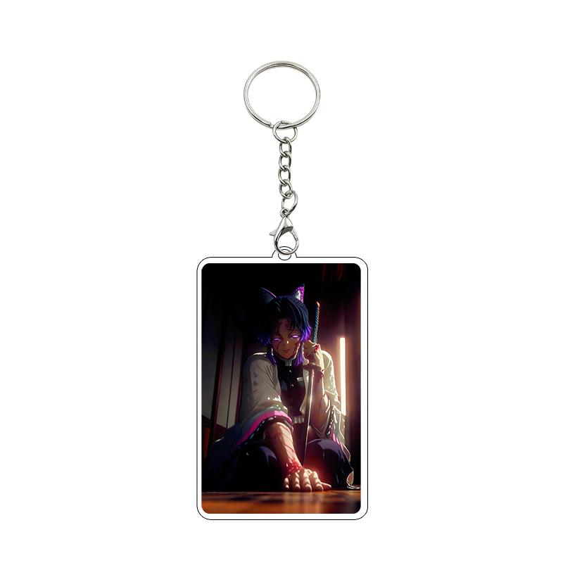 Anime 8cm Kamado Tanjiro Nezuko Agatsuma Zenitsu Cartoon Characters Acrylic Keychain Accessories Car Pendant Gifts Toy Wholesale