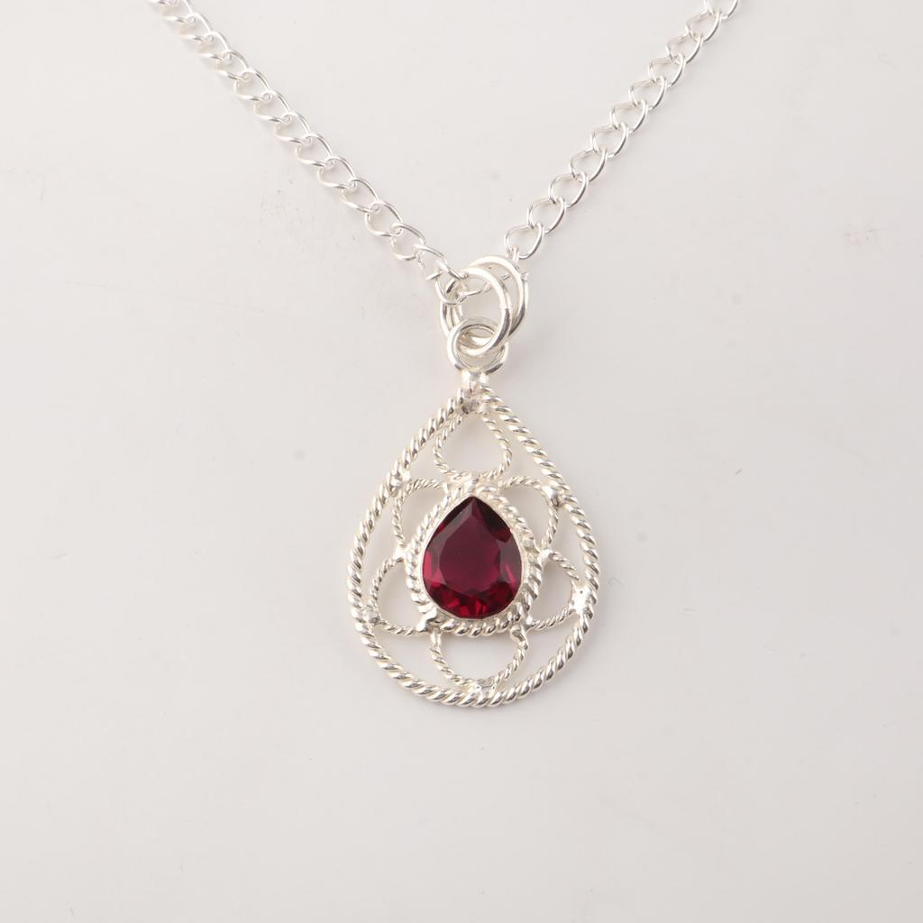 Pink Rubullite Gemstone 925 Sterling Silver Statement Jewelry Pendant 1.40" For Engagement Gift PP-19-10
