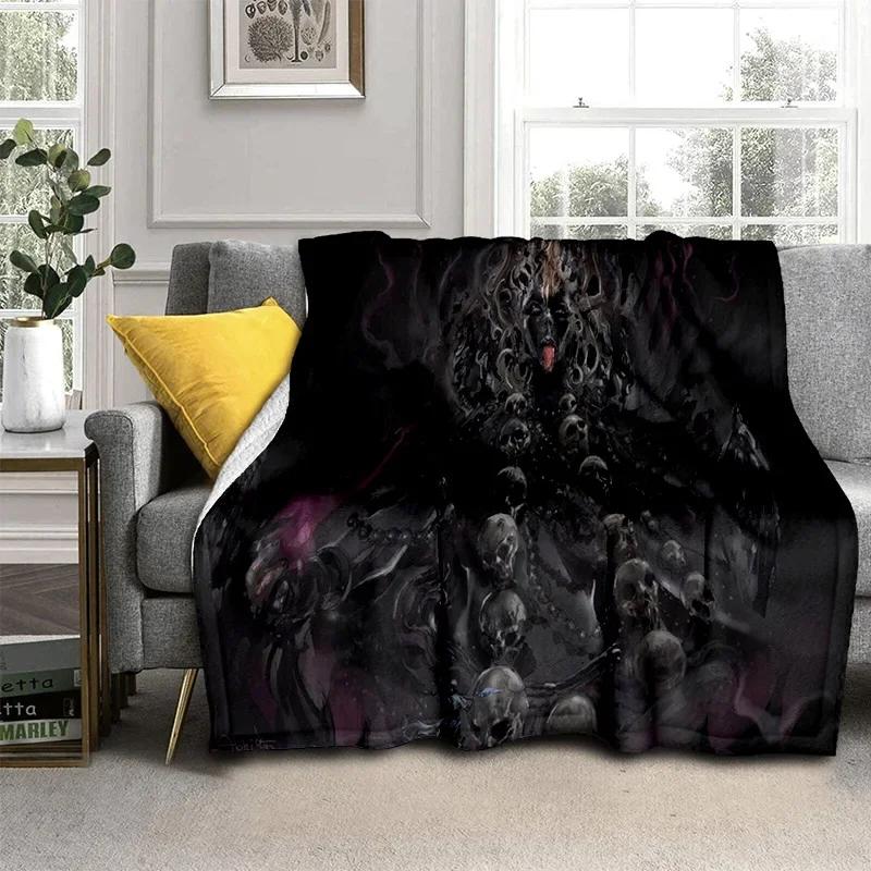 Gothic Horror Skull Ghost Cartoon Blanket Soft Throw for Home Bedroom Bed Sofa Picnic Travel Office Cover Kids