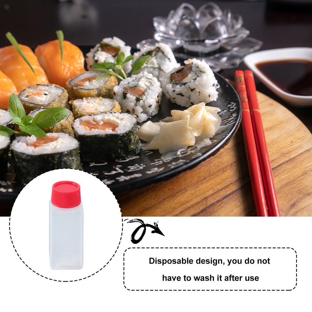 100 Pcs Empty Bottle of Takeaway Condiment Seasoning Shaker Holder Sauce Bottles Container or Kitchen Supply Travel Dispensers