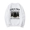 Vintage Girls Trip Salem Sweatshirt Halloween Witch Hoodie Women Crewneck Sweatshirt Salem Witch Hoodie Spooky Season Pullovers