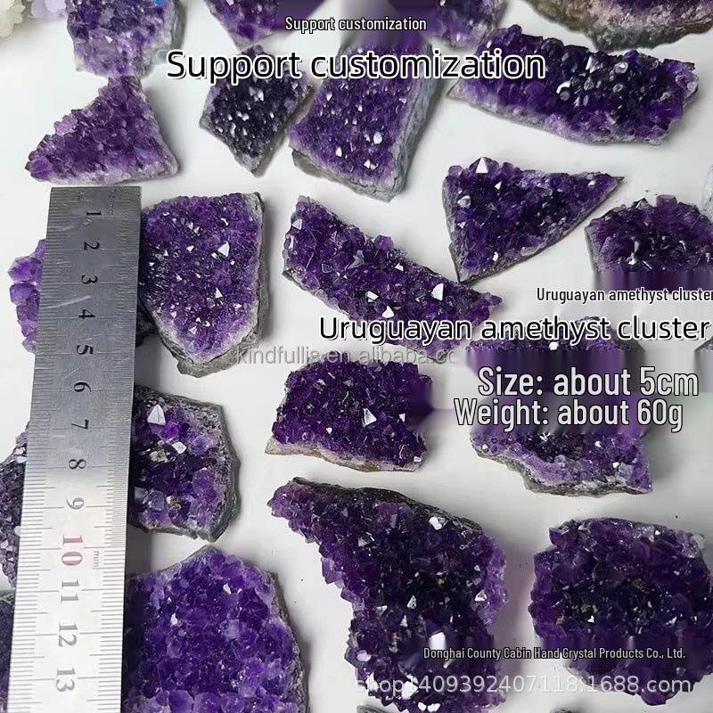 Уругвайский аметистовый кристаллический гроздь - Натуральный необработанный камень для домашнего декора и очищения. 10g-20g