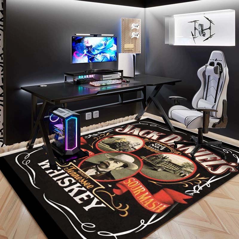 Verkrijgbaar in meerdere maten. J-Jack D-Daniels Bedrukte Yogamat, Woondecoratie, Woonkamer, Slaapkamer, Antislip Mat, Cadeau.