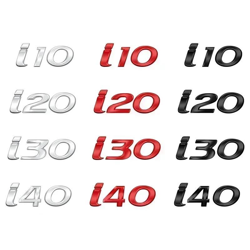 1Pc Logo Badge 3D Metal Emblem Decal I10 I20 I30 I40 Letter Sticker Auto Accessories