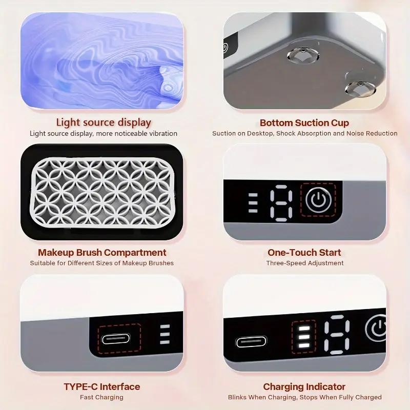 Xiaomi Xiaomi Small Multifunctional Vibration Cleaning Machine, USB Charging Makeup Brush, Glasses, Braces, Jewelry, Contact Lens Cleaner