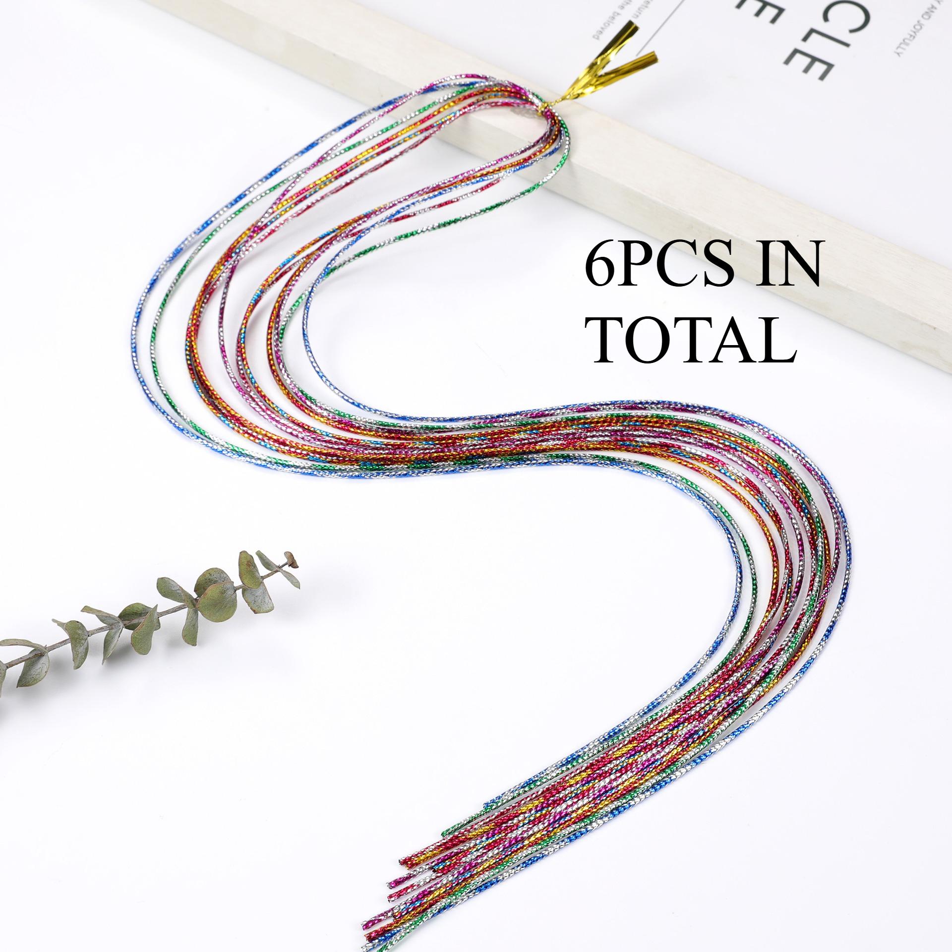 

Rainbow Braiding Hair Ropes: Colorful Dreadlock Strings & Gold Ribbons, Hair Accessories for Women & Kids Styling.