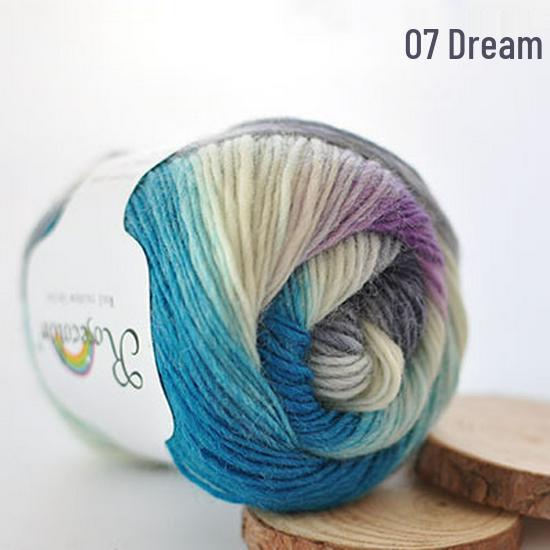 Gradient Rainbow Wool Knitted Jacket, Scarf & Shawl Yarn – Soft & Luxurious DIY Knitting Wool