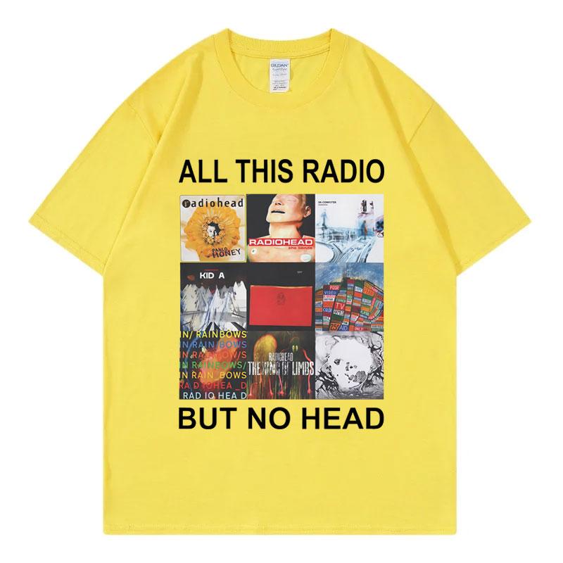 Všechna tato rádia, ale žádná hlava Tričko Rocková kapela Radiohead Hudební album Grafická trička Pánské dámské oblečení Móda Hip Hop Trička