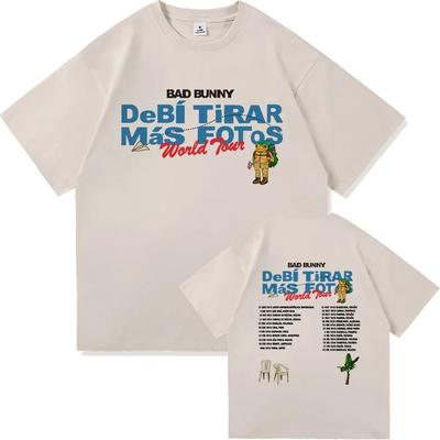 Bad Bunny DTMF World Tour 2026 Camiseta Hombres_mujeres Ropa Vintage Harajuku Ropa de Alta Calidad Camisetas de Algodón para Fans Regalo