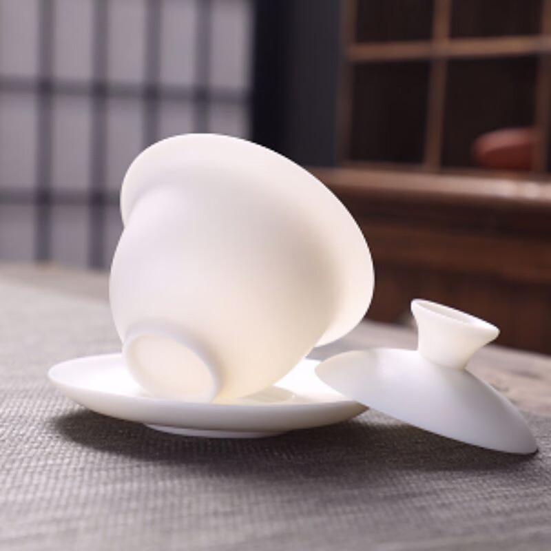 

Tuopai 10-Piece Suet Jade Porcelain Gaiwan Tea Set