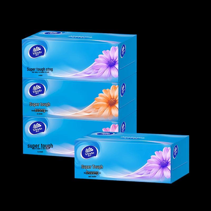 Vinda 3-Ply Super Tough Hard Box Facial Tissues