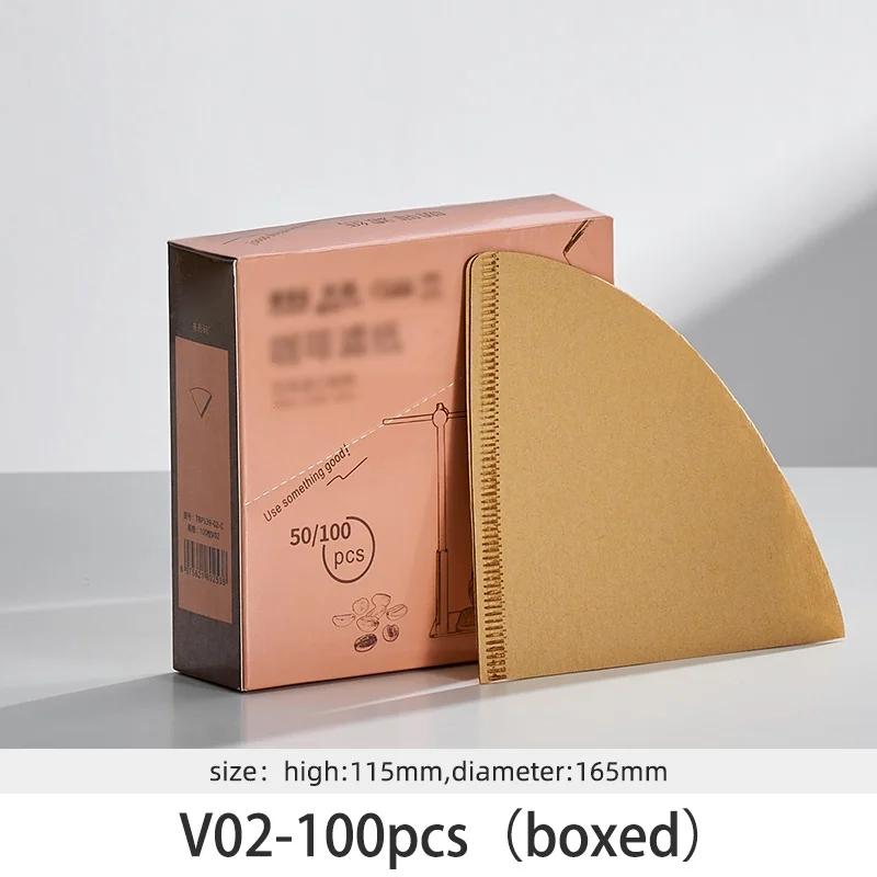 Gianxi Coffee Filtration Paper Drip 01 02 Espresso Natural 1-4 Cups Barista Mocha Pot Cone-Shape Bag For Coffee Accessories
