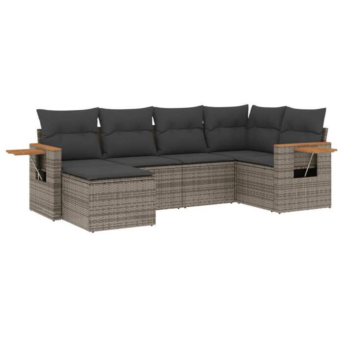 VidaXL Garden Lounge Set with Cushions 6 Pcs, Patio Sofas, Patio Furniture Set, Outdoor Furniture, Grey 3259421