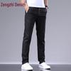 Zengzhi Men's Summer Ice Silk Linen Blend Straight Casual Trousers