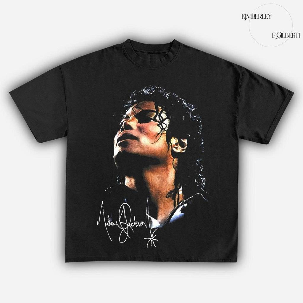 Maglietta con Firma di Michael Jackson per Adulti e Ragazzi, Maglietta MJ, Maglietta Unisex King Of Pop