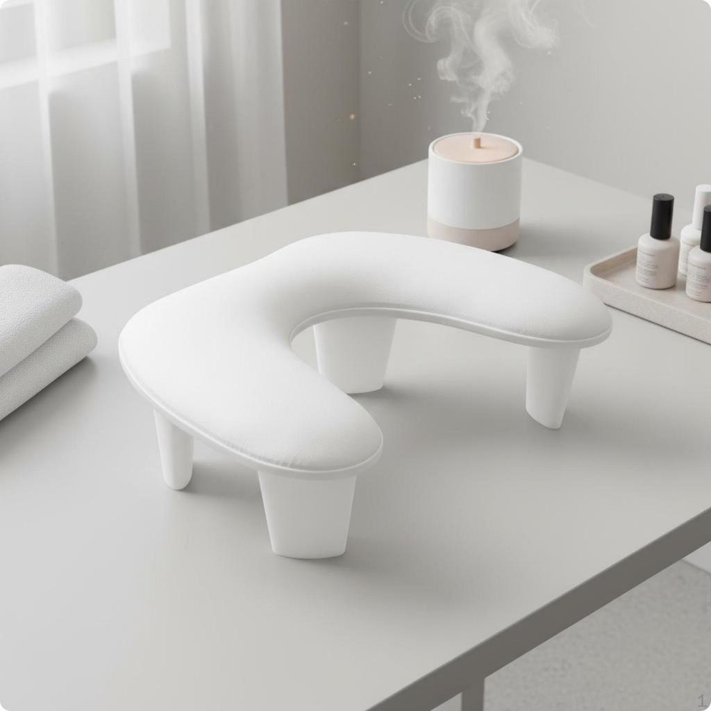 Curved Nail Arm Rest Ergonomic Design Manicure Hand Ease to Clean Cushion for