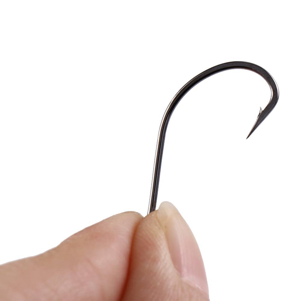 Lure Hooks Barbed Fishing Hooks Off-set Fishing Hook Flattened Sharped Fishhooks Big Long Shank