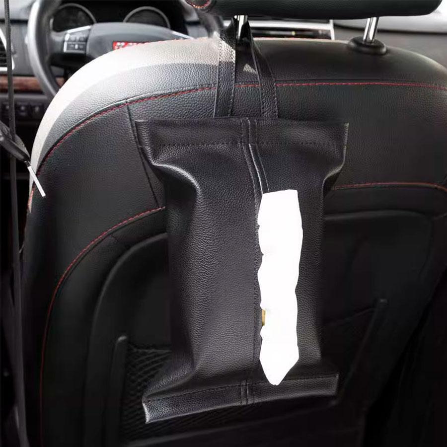 Car mounted high-end drawer box, car armrest box, tissue box, face towel storage bag, high-end tissue cover чёрный
