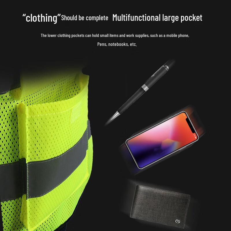 Hochsichtbare Sicherheitsweste mit mehreren Taschen und Reflektoren