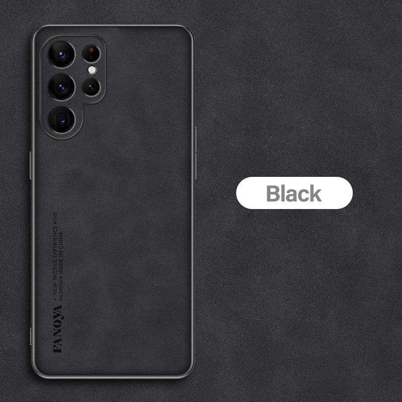 

Чехол S26 S25 Ultra Plus Роскошный чехол для телефона из натуральной овечьей кожи для Samsung Galaxy S26 S25 S24 S23 S 26 Ultra Plus Чехлы Задняя крышка For Galaxy S23 Ultra чёрный