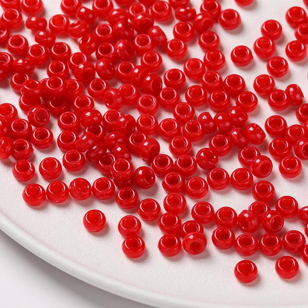100pcs 4*7mm Acrylic Big Holes Beads Colored Spacer Loose Beads for DIY Necklace Bracelet Phone Charms Jewelry Making Supplies