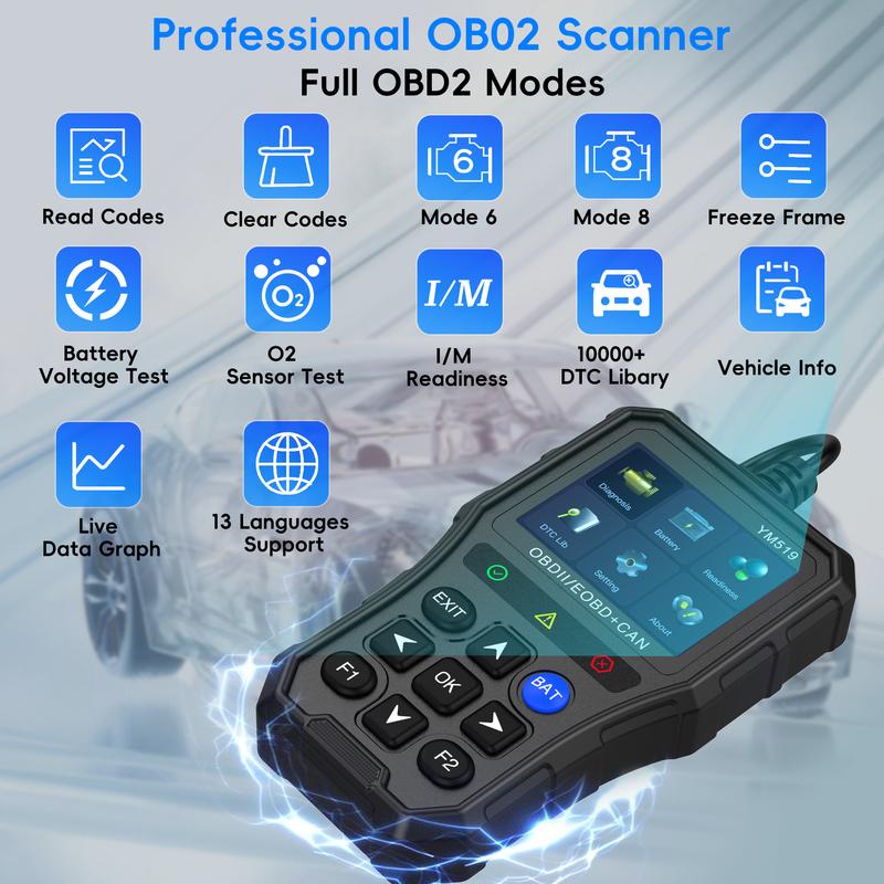 OBD2 Tarayıcı Arıza Teşhis Aracı, Motor Arıza Kodu Okuyucu, Profesyonel Otomobil Motor Arıza Işığı Otomobil Arıza Teşhis Tarama Aracı