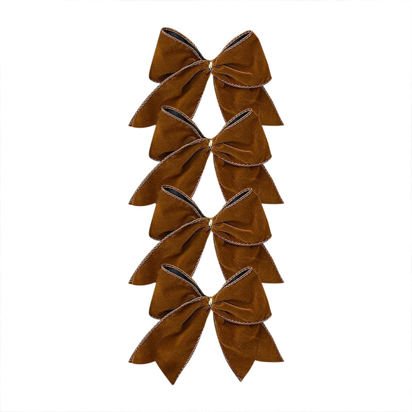 

12pcs Christmas Bow Decorations, Fabric Christmas Tree Wreaths, Decorative Bow Decorations, Hanging Ornaments One Size коричневий