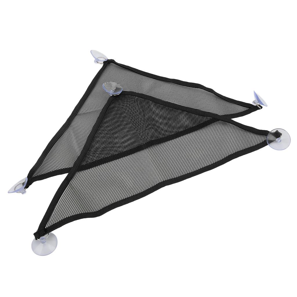 2pcs Reptile Hammock Bearded Dragon Triangular Mesh Hammock with Suction Cups for Iguanas Anoles Geckos SnakesBlack L