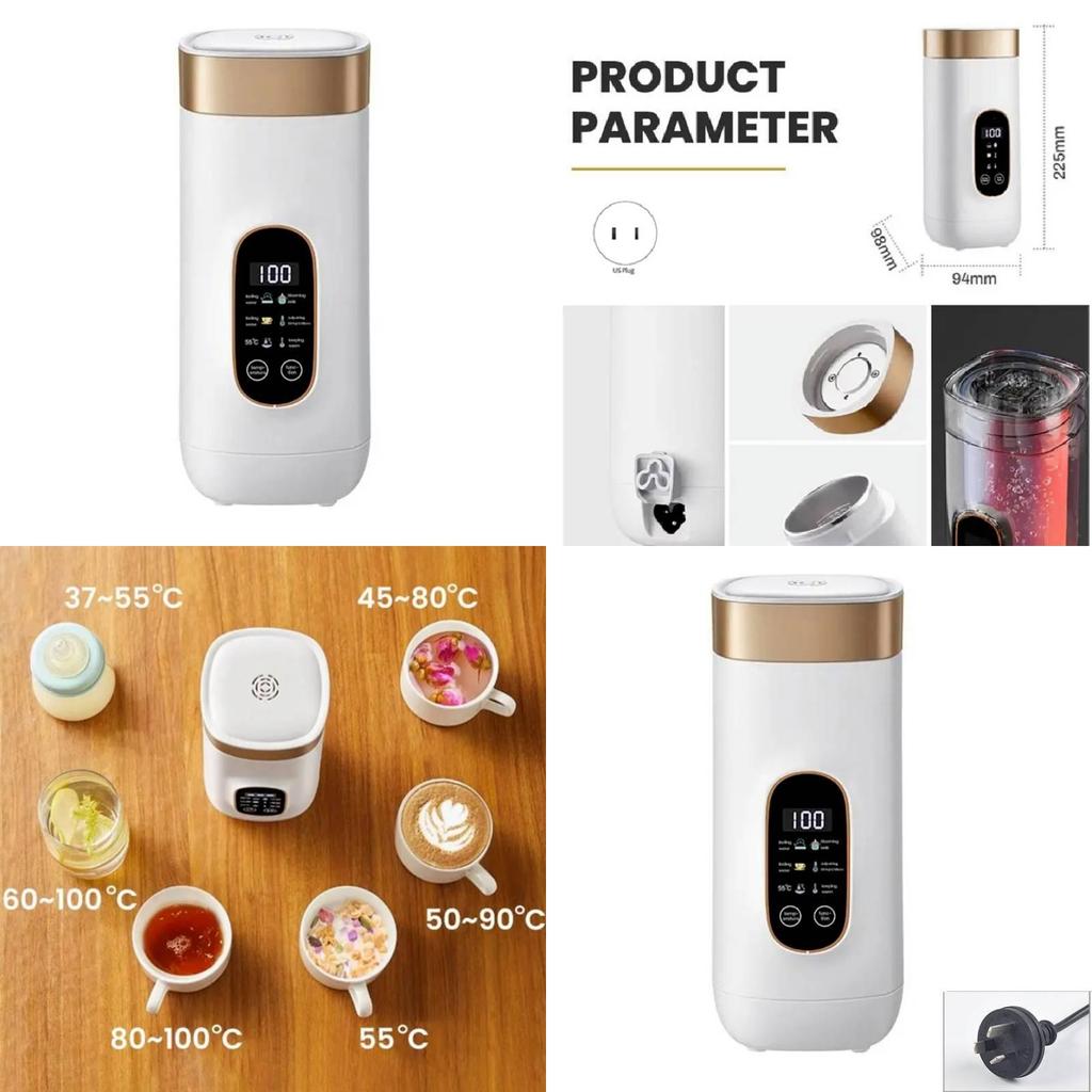 Portable Travel Electric Kettle With Temperature Control For Office And Home