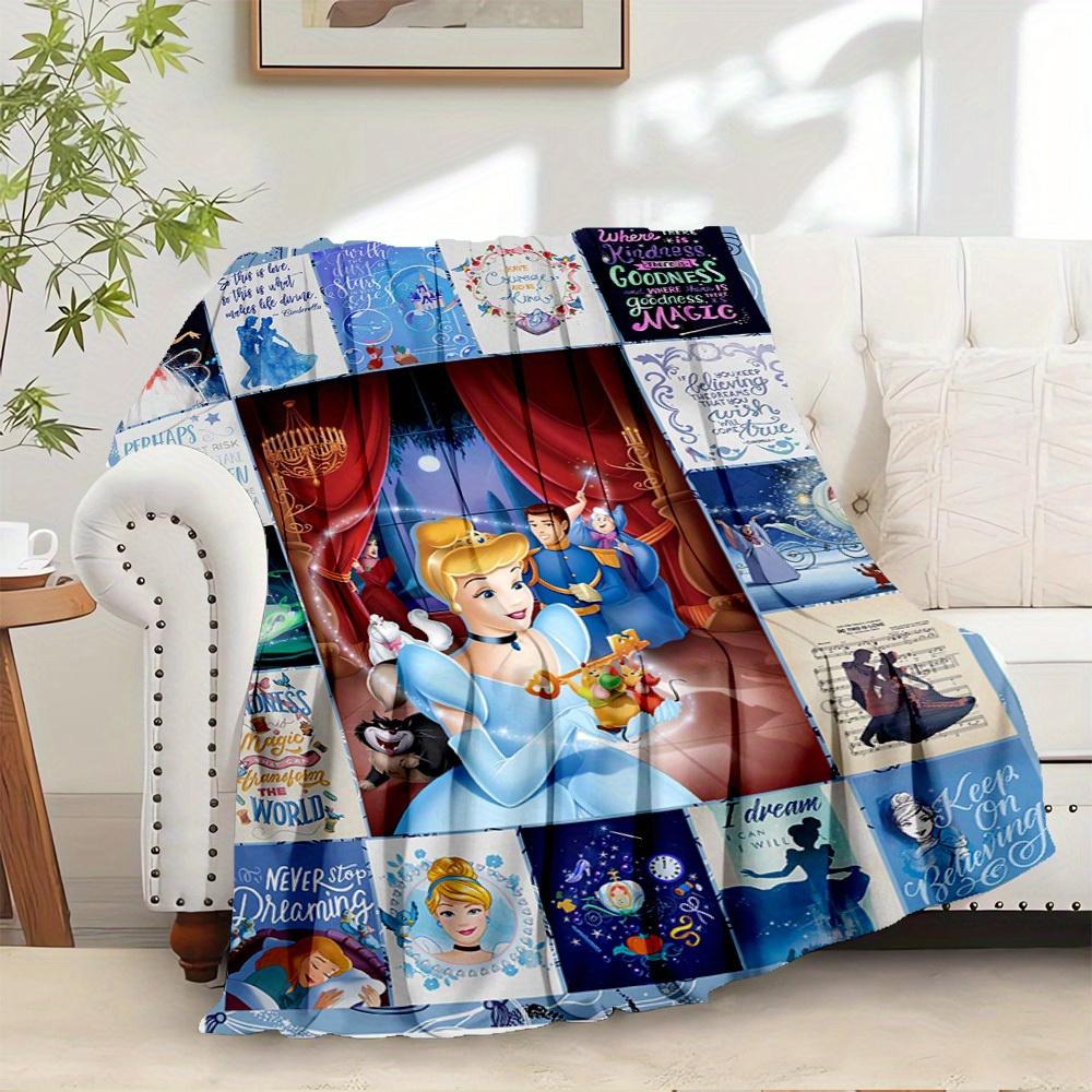 

1pc Flannel Disney Princess Cinderella Comforter Coverlet Throw Blanket Sofa Throw Gift Home Decorative Bedding Set for Room Decor 75x90cm