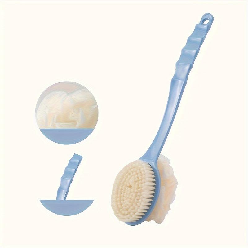 1PCS Soft-bristled Long-handled Back Scrubber with Bath Ball, Scrubbing Brush for Bathing, Adult Bath Brush, Back Brush, and Shower Brush