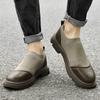 Fashion Fashion Thick Bottom Leather Loafers Shoe Brand Handmade Men Quality Woven Mesh Shoes Breathable Social Masculino Business Shoes