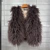 Autumn Winter Eco-Friendly Fur Women's Vest Artificial Fur Lamb Wool Warm Sleeveless Coat Clothing