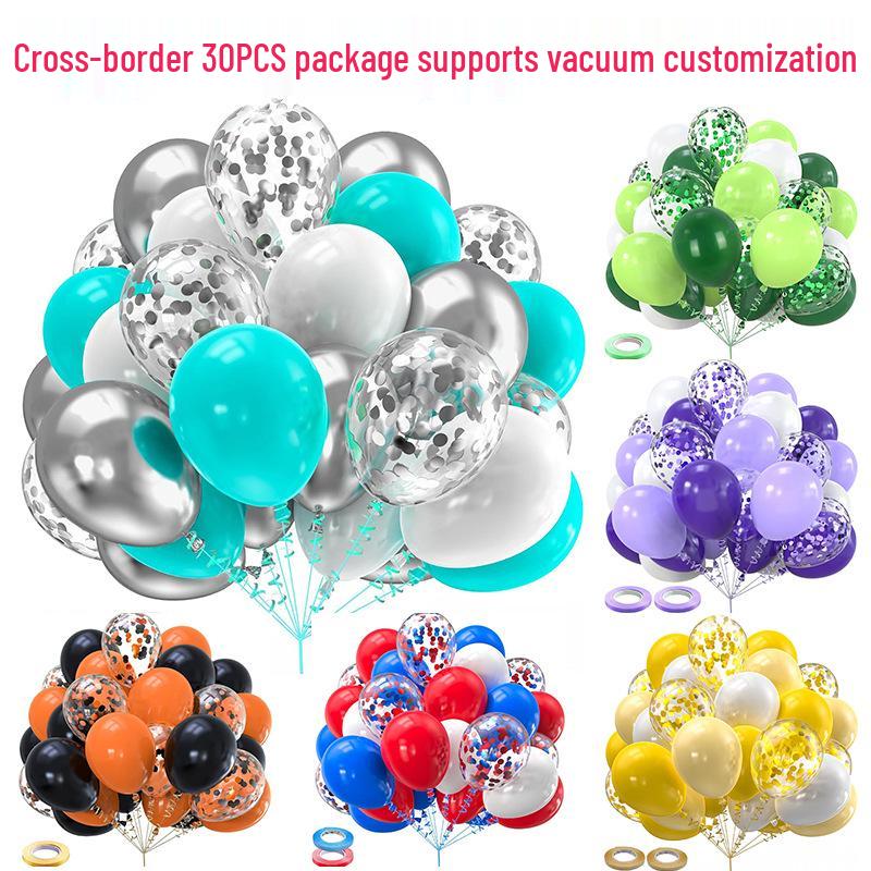 30-Piece Colorful Metal Sequin Balloon Set for Party Decorations