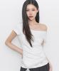 ILLIGO Lace One-Shoulder Shirred Top White