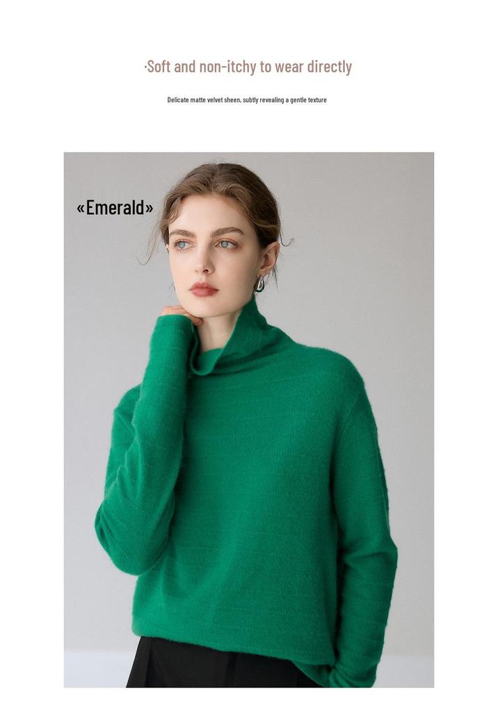 Women's Cashmere Stripe Knit Sweater - Soft and Skin-Friendly Autumn/Winter Base Layer