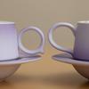 High-End Gradient Ceramic Coffee Cup & Saucer Set for Afternoon Tea