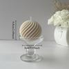 Nordic Minimalist Swirl Ribbed Ball Scented Candle Soy Wax Aromatherapy Candle Home Bedroom Table Decor Wedding Gift