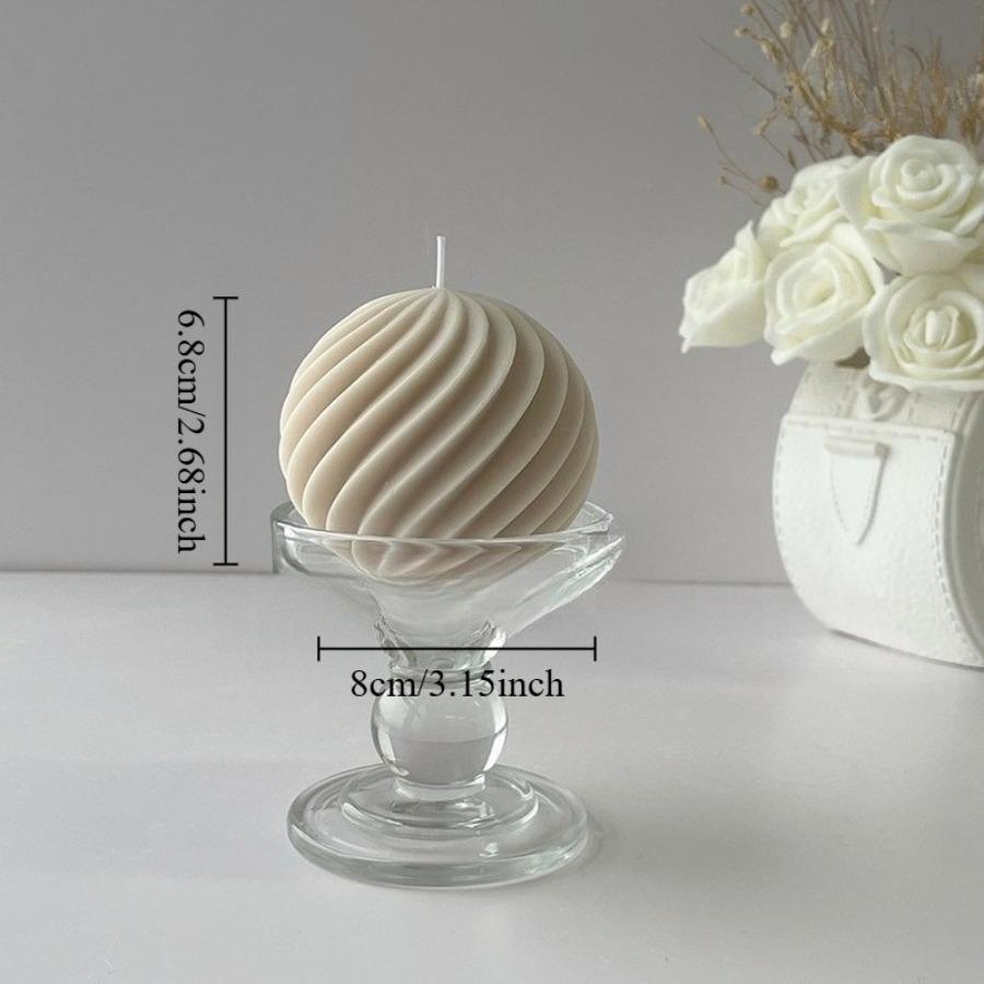 Nordic Minimalist Swirl Ribbed Ball Scented Candle Soy Wax Aromatherapy Candle Home Bedroom Table Decor Wedding Gift