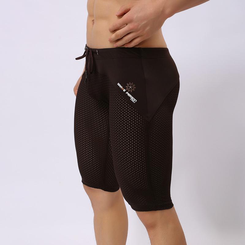 Summer Style Shorts Breathable Mesh Men Tight Beach Shorts Men Sport Knee Length Board Shorts Beach Wear