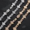 European and American Personalized Hip-hop Copper Zircon Necklace Micro-inlaid Cross Flower Full Diamond Zircon Necklace Men's and Women's Trend