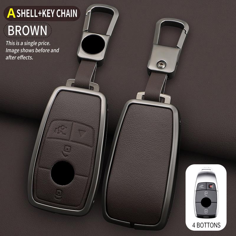 3/4 Button Key Fob Alloy Cover Case Fits for 2019 2020 Mercedes-Benz A220 E63S AMG E-Class GLE 350 4MATIC E300 E400 E43 W213